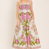 SPRINGTIME IN PARIS WOVEN MIDI DRESS