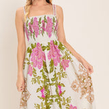 SPRINGTIME IN PARIS WOVEN MIDI DRESS