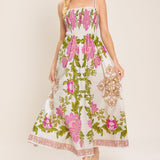 SPRINGTIME IN PARIS WOVEN MIDI DRESS