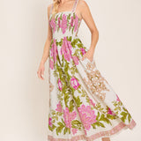 SPRINGTIME IN PARIS WOVEN MIDI DRESS