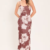 ROSEWOOD BLOOM POWER MESH MIDI DRESS