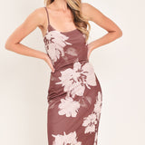 ROSEWOOD BLOOM POWER MESH MIDI DRESS