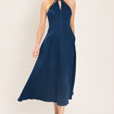 AMERICANA BELLE DENIM MIDI DRESS