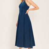 AMERICANA BELLE DENIM MIDI DRESS