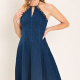 AMERICANA BELLE DENIM MIDI DRESS