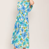 MODERN BLOOM WOVEN MIDI DRESS