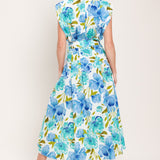 MODERN BLOOM WOVEN MIDI DRESS