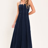 DENIM CORSET MIDI DRESS
