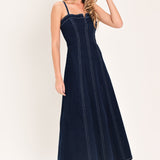 DENIM CORSET MIDI DRESS