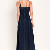 DENIM CORSET MIDI DRESS