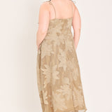 SANDY BLOOM FLORAL WOVEN LACE MIDI DRESS