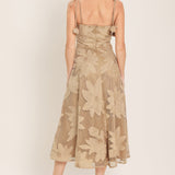 SANDY BLOOM FLORAL WOVEN LACE MIDI DRESS