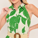 PALM ROYALE WOVEN MIDI DRESS