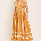 MARIGOLD DREAM WOVEN MIDI DRESS