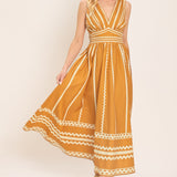 MARIGOLD DREAM WOVEN MIDI DRESS