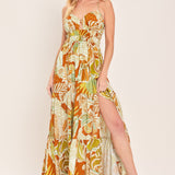 AMALFI PALM GODDESS WOVEN MAXI DRESS