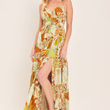 AMALFI PALM GODDESS WOVEN MAXI DRESS
