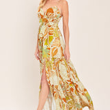 AMALFI PALM GODDESS WOVEN MAXI DRESS