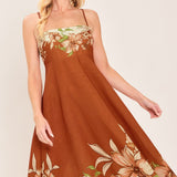 AUTUMN PETAL WOVEN MIDI DRESS