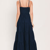 STARS ALONG THE SEAM DENIM MAXI DRESS