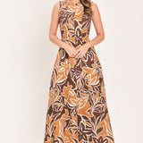 AMBER FLORAL MOTION WOVEN MAXI DRESS