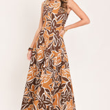 AMBER FLORAL MOTION WOVEN MAXI DRESS