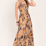 AMBER FLORAL MOTION WOVEN MAXI DRESS
