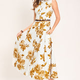 GOLDEN PETALS WOVEN MIDI DRESS
