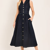 INDIGO CHARM DENIM MIDI DRESS