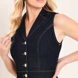 INDIGO CHARM DENIM MIDI DRESS