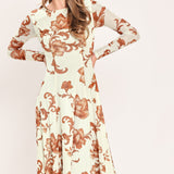 HEIRLOOM FLOWERS POWER MESH MIDI DRESS