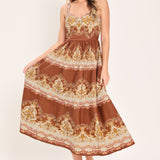 TOFFEE TREASURE WOVEN MIDI DRESS