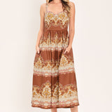 TOFFEE TREASURE WOVEN MIDI DRESS