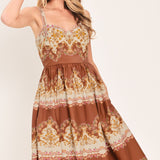 TOFFEE TREASURE WOVEN MIDI DRESS