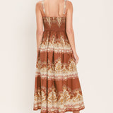 TOFFEE TREASURE WOVEN MIDI DRESS