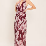 ROSEWOOD ROMANCE POWER MESH MAXI DRESS
