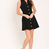 FIFTH AVENUE BLACK WOVEN MINI DRESS
