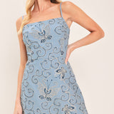 BUTTERFLY WHISPER WOVEN MINI DRESS