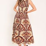 PALAZZO CHARM WOVEN MIDI DRESS