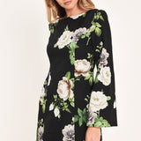 WHISPERING ROSES WOVEN MINI DRESS