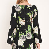 WHISPERING ROSES WOVEN MINI DRESS
