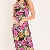MIDNIGHT GARDEN WOVEN MIDI DRESS