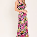 MIDNIGHT GARDEN WOVEN MIDI DRESS