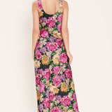 MIDNIGHT GARDEN WOVEN MIDI DRESS