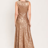 LUMINOUS CHAMPAGNE KISS WOVEN MAXI DRESS