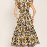 GOLDEN MEADOW WOVEN MIDI DRESS