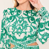 EMERALD FRESCO WOVEN MINI DRESS