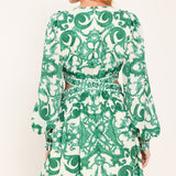 EMERALD FRESCO WOVEN MINI DRESS
