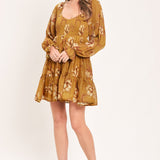 SAFFRON GARDEN MUSE WOVEN MINI DRESS