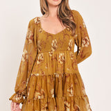 SAFFRON GARDEN MUSE WOVEN MINI DRESS